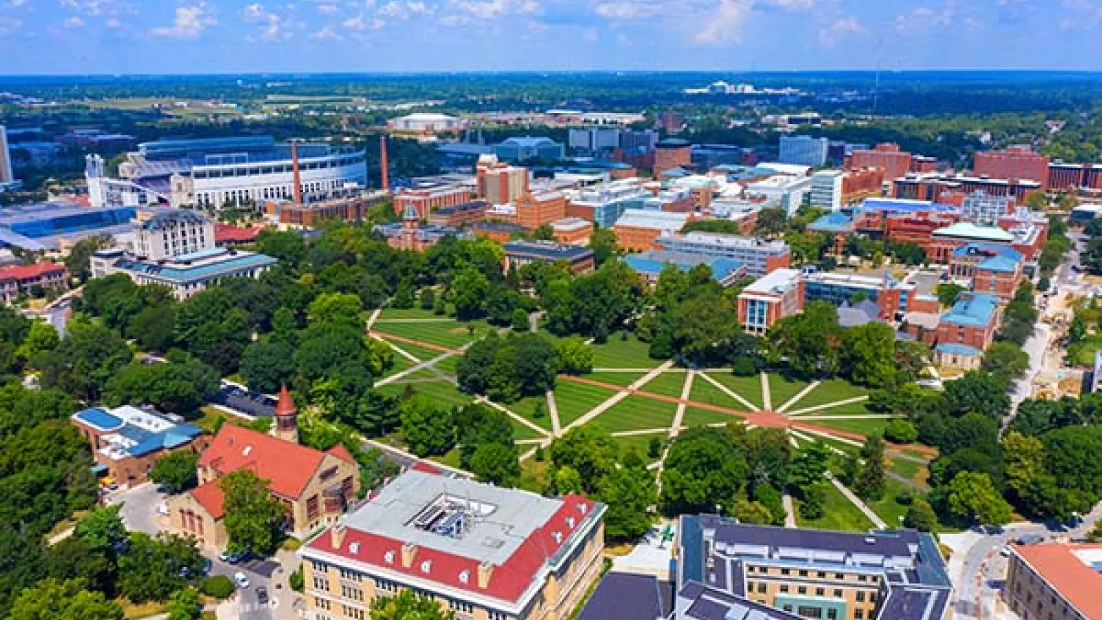 Ohio State campus in the summer