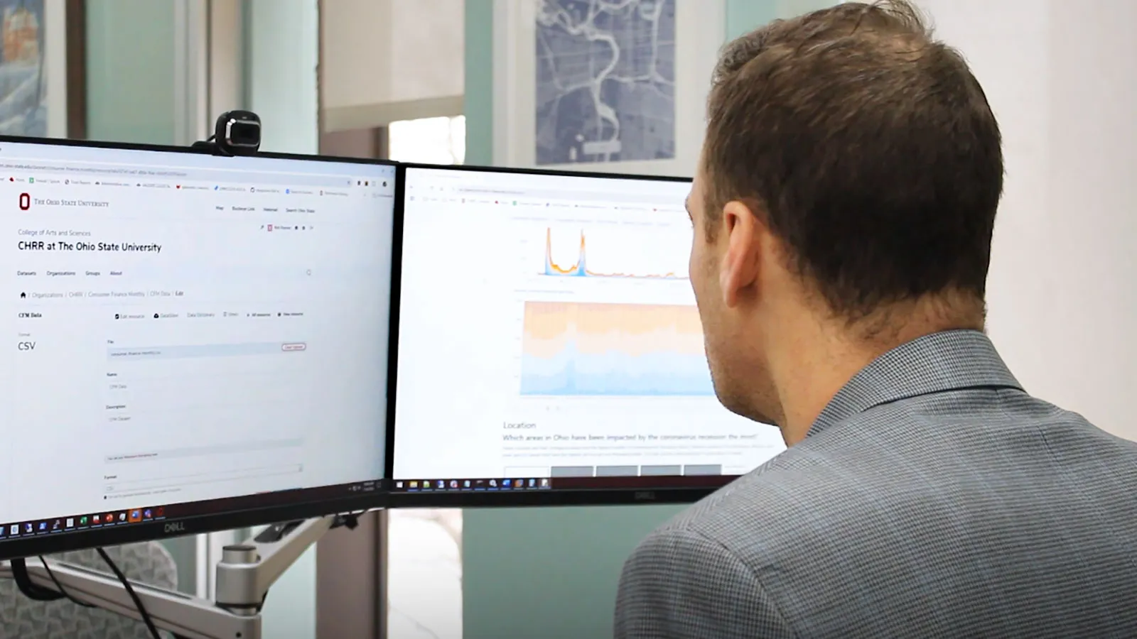 Man looking at data on his computer