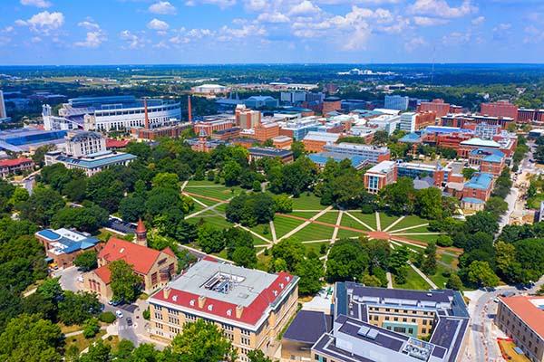 Ohio State campus in the summer